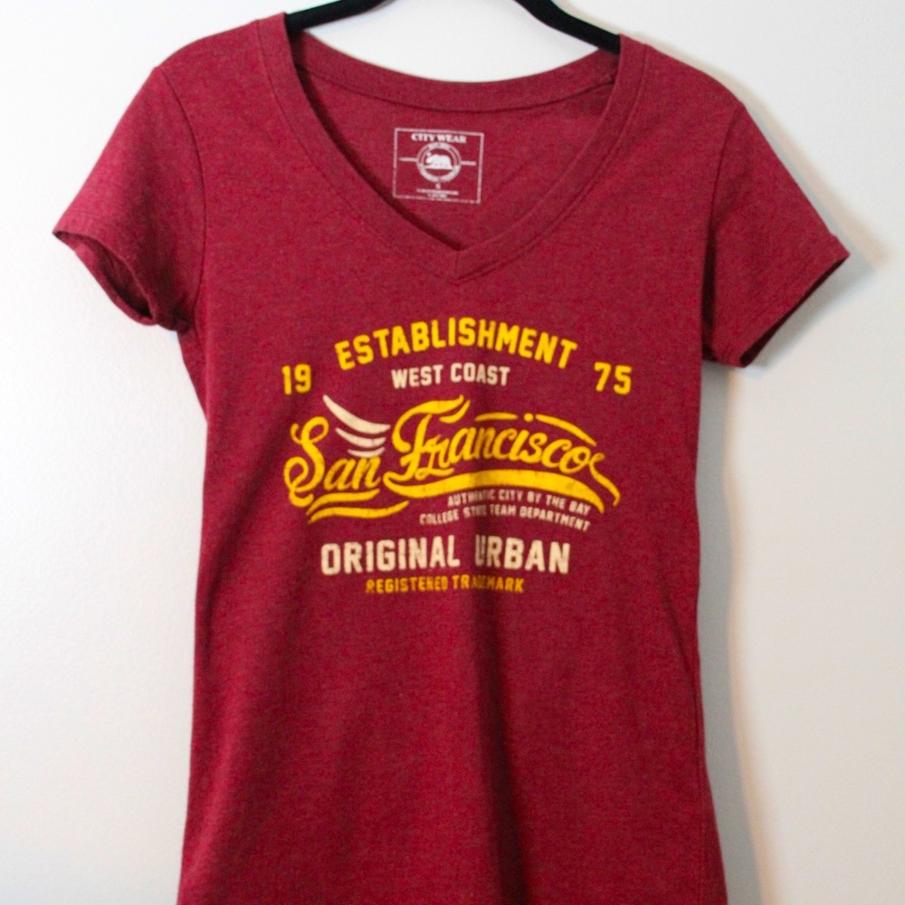 Women’s Burgandy San Francisco Vintage Shirt